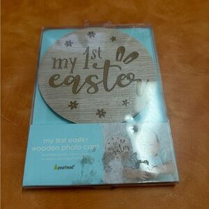 Pearhead Wooden Easter My 1st Easter Photo Card with Blue Accent